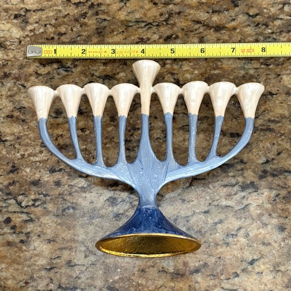 Hanukkah Menorah Enameled -  Includes Original Box - Picture 7 of 8